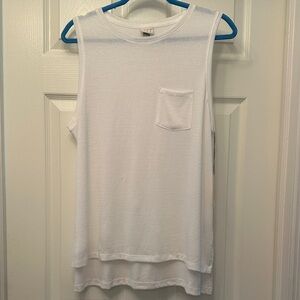 White Sleeveless Tank Top